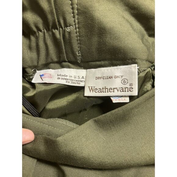 Weathervane 6 Vintage Army Green Pencil Skirt Work Career Made In USA Pockets - Picture 5 of 7